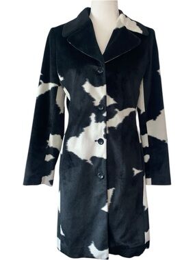 Bebe Cowprint Women's Coat - Classic Button Front